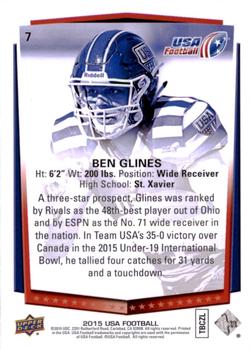 2015 Upper Deck USA Football #7 Ben Glines Back