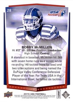 2015 Upper Deck USA Football #28 Bobby McMillen Back