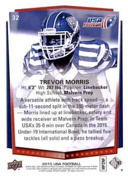 2015 Upper Deck USA Football #32 Trevor Morris Back