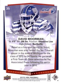 2015 Upper Deck USA Football #35 David Moorman Back