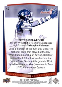 2015 Upper Deck USA Football #42 Peter Delatour Back