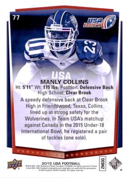 2015 Upper Deck USA Football #77 Manly Collins Back
