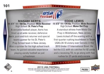 2015 Upper Deck USA Football #101 Masaki Aerts / Eddie Lewis Back