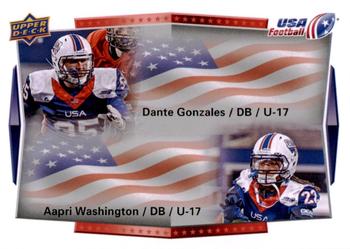 2015 Upper Deck USA Football #111 Dante Gonzales / Aapri Washington Front