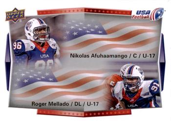 2015 Upper Deck USA Football #116 Nikolas Afuhaamango / Roger Mellado Front