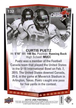 2015 Upper Deck USA Football #132 Curtis Puetz Back