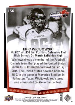 2015 Upper Deck USA Football #156 Eric Wicijowski Back