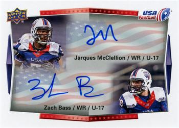2015 Upper Deck USA Football - Autograph #100 Jarques McClellion / Zach Bass Front