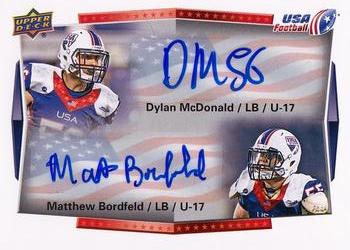 2015 Upper Deck USA Football - Autograph #107 Matthew Bordfeld / Dylan McDonald Front
