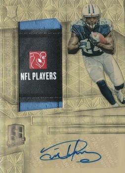 2016 Panini Spectra - Radiant Rookie Patch Signatures Gold Laundry Tags NFL Player's Logo #RRPS-DH Derrick Henry Front