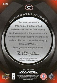 2011 Upper Deck Exquisite Collection - UD Black Signatures #B-HW Herschel Walker Back