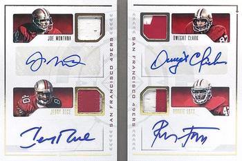 2016 Panini Playbook - Front 4 Jersey Signatures Booklet Prime #F4-49RS Jerry Rice / Dwight Clark / Joe Montana / Ronnie Lott Front