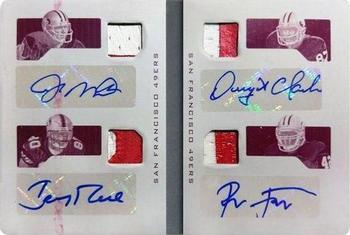 2016 Panini Playbook - Front 4 Jersey Signatures Booklet Printing Plates Magenta #F4-49RS Jerry Rice / Dwight Clark / Joe Montana / Ronnie Lott Front