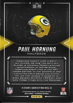 2016 Panini Playbook - X's and O's Signatures #XO-PH Paul Hornung Back