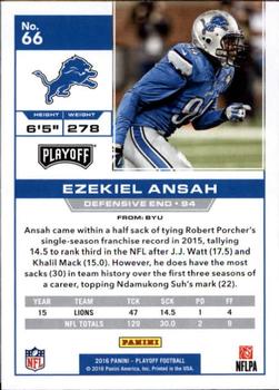 2016 Panini Playoff #66 Ezekiel Ansah Back