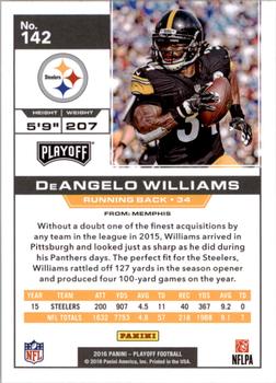 2016 Panini Playoff #142 DeAngelo Williams Back