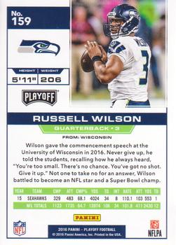 2016 Panini Playoff #159 Russell Wilson Back
