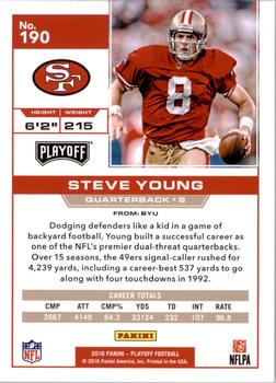 2016 Panini Playoff #190 Steve Young Back