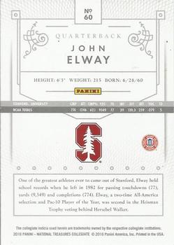 2016 Panini National Treasures Collegiate #60 John Elway Back