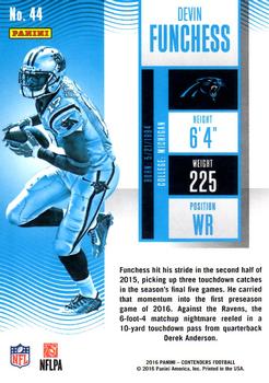 2016 Panini Contenders #44 Devin Funchess Back