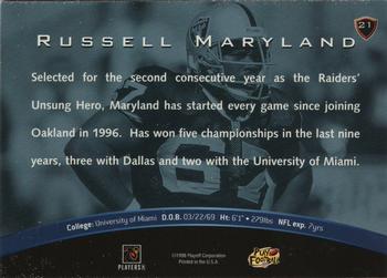 1998 Playoff Unsung Heroes #21 Russell Maryland Back