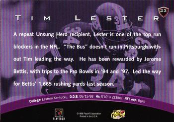 1998 Playoff Unsung Heroes #23 Tim Lester Back