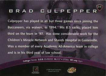 1998 Playoff Unsung Heroes #28 Brad Culpepper Back