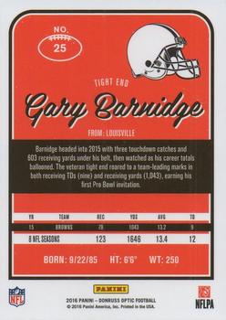 2016 Donruss Optic #25 Gary Barnidge Back