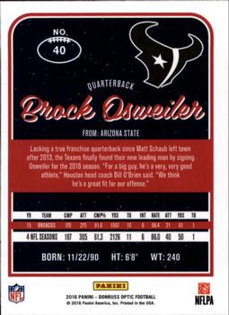 2016 Donruss Optic #40 Brock Osweiler Back