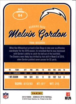2016 Donruss Optic #84 Melvin Gordon Back