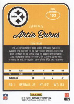 2016 Donruss Optic #103 Artie Burns Back