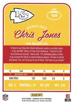 2016 Donruss Optic #109 Chris Jones Back