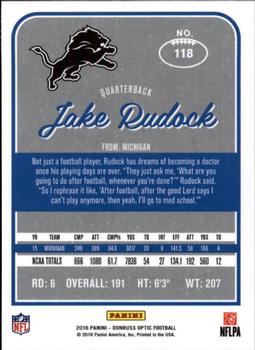 2016 Donruss Optic #118 Jake Rudock Back