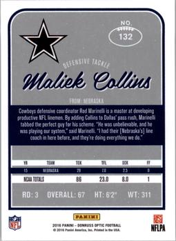 2016 Donruss Optic #132 Maliek Collins Back