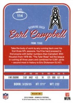2016 Donruss - Press Proofs Black #114 Earl Campbell Back