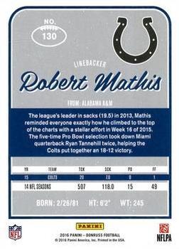 2016 Donruss - Press Proofs Black #130 Robert Mathis Back
