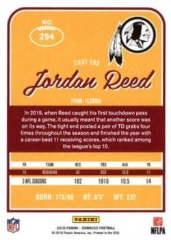 2016 Donruss - Press Proofs Black #294 Jordan Reed Back