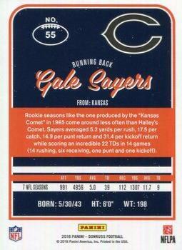 2016 Donruss - Press Proofs Gold #55 Gale Sayers Back