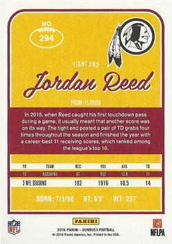 2016 Donruss - Press Proofs Gold #294 Jordan Reed Back