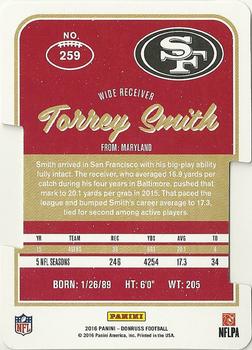 2016 Donruss - Press Proofs Gold Die Cuts #259 Torrey Smith Back