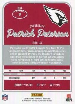 2016 Donruss - Stat Line Season #8 Patrick Peterson Back