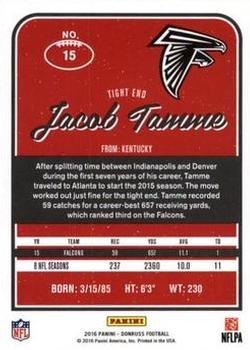 2016 Donruss - Stat Line Season #15 Jacob Tamme Back