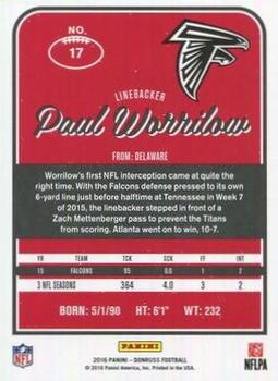 2016 Donruss - Stat Line Season #17 Paul Worrilow Back
