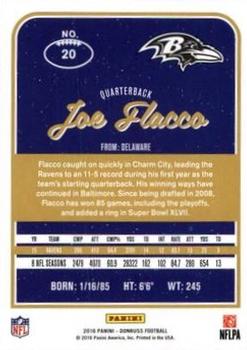 2016 Donruss - Stat Line Season #20 Joe Flacco Back