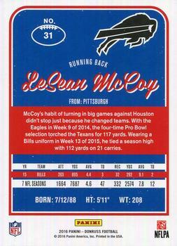 2016 Donruss - Stat Line Season #31 LeSean McCoy Back
