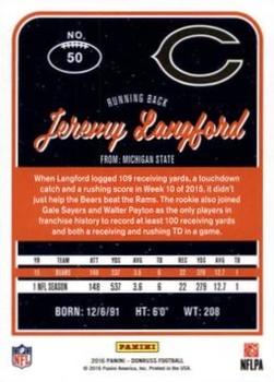 2016 Donruss - Stat Line Season #50 Jeremy Langford Back