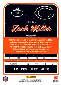 2016 Donruss - Stat Line Season #56 Zach Miller Back