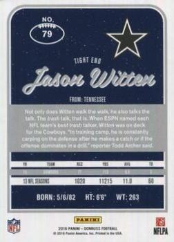 2016 Donruss - Stat Line Season #79 Jason Witten Back