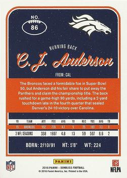 2016 Donruss - Stat Line Season #86 C.J. Anderson Back