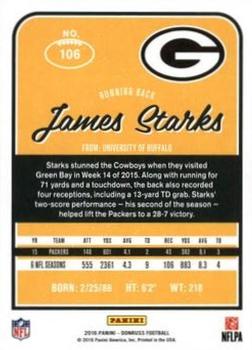 2016 Donruss - Stat Line Season #106 James Starks Back